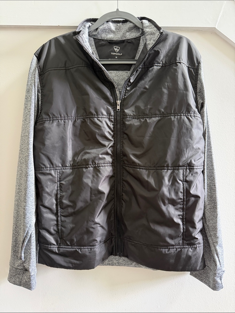 Men's Black Hybrid Zip-Up Jacket